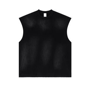 Vintage Distressed Cutoff Débardeur Respirant Tricoté Lavé 100% Coton Été Américain Streetwear Rétro - Product Image 1