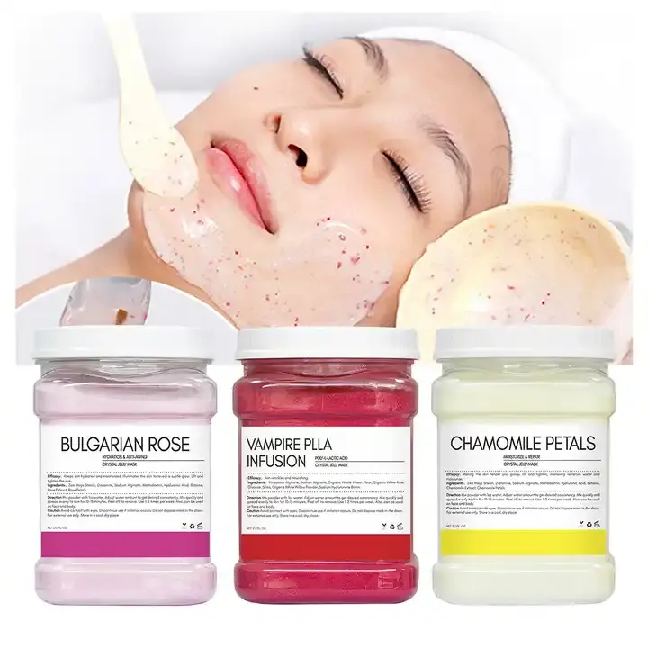 650g OEM Private Label Benutzer definierte Bio Natural White ning Jelly Peel Off Gesicht & Körper Kristall Gesichts Rose Jelly Powder