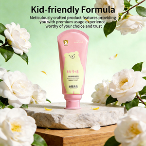 Pasta Dental Herbal Anticaries para Niños con Limpieza Profunda - Sabor a Durazno |   Cuidado Dental Seguro y <span class=keywords><strong>Sin</strong></span> Flúor para Uso Doméstico - Product Image 2