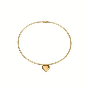 18K Pvd Gold Plated Customized Jewelry Luxury Magnetic Chain Heart Pendants for <b>Choker</b> Necklace Mature Woman Jewelry Set - Product Image 1