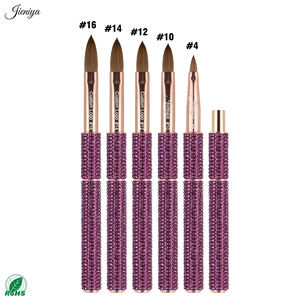 Uitstekende paarse strass steentjes handvat <span class=keywords><strong>Kolinsky</strong></span> acryl penselen premium nagelkunst tools voor professionele en doe-het-zelf manicure - Product Image 3