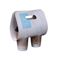 Support de tasse à café et boissons chaudes/froides en papier biodégradable et écologique avec séparateur et poignée pour 1 ou 2 gobelets