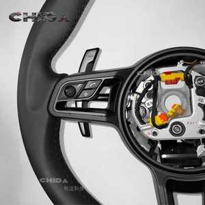 Volant en cuir de haute qualité avec bouton <span class=keywords><strong>SC</strong></span> pour <span class=keywords><strong>Porsche</strong></span>, compatible avec Panamera Cayenne Cayman Boxster 718 <span class=keywords><strong>911</strong></span> 992 - Product Image 4