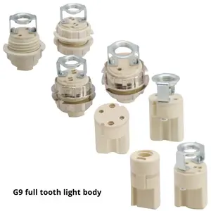 Base de Lámpara de Cerámica con Rosca <span class=keywords><strong>G9</strong></span>, <span class=keywords><strong>LED</strong></span> Halógeno, Rosca Completa, Accesorios para Iluminación DIY, 100V-240V - Product Image 2