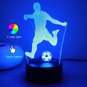 USB 3D calcio notte luce colorata tocco LED tavolo e decorazione della stanza ABS materiale sport atmosfera - Product Image 1