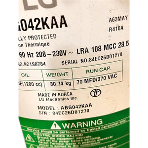 ใหม่สำหรับคอมเพรสเซอร์แบบสโครล ABG042KA 1 Ph 60 Hz 12V สำหรับซ่อมเครื่องปรับอากาศ - Product Image 2
