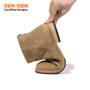 Bottes Chelsea <span class=keywords><strong>Homme</strong></span> Style Britannique Peintes à la Main en <span class=keywords><strong>Cuir</strong></span> Véritable Daim Nubuck Rétro à Fermeture Éclair Respirantes Vente en Gros OEM ODM - Product Image 3