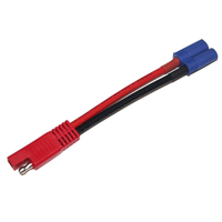 Kabel Pengisi Daya Listrik Konektor SAE 2 Pin Merah Cepat Sambung ke Steker EC5 10AWG PVC 300mm