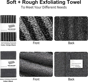 Serviette <span class=keywords><strong>de</strong></span> bain exfoliante en nylon personnalisable avec logo, avec <span class=keywords><strong>gant</strong></span> <span class=keywords><strong>de</strong></span> <span class=keywords><strong>toilette</strong></span> et éponge <span class=keywords><strong>de</strong></span> douche pour le soin du corps et le gommage du dos - Product Image 3