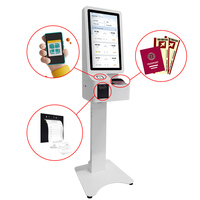 Kiosque d'inscription et de contrôle d'accès Sinmar AI avec scanner de passeport en libre-service, lecteur de cartes RFID et intelligence artificielle pour les hôpitaux