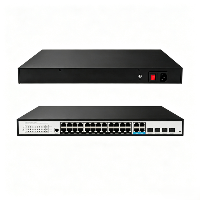 24-Port Managed Gigabit PoE Switch, 90W PoE++ Ports, 500W Budget, 4 Gigabit RJ45/SFP Combo Uplinks, 256Gbps, L2+ Management