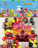 Super Mario Theme Grün Blau Lila Latex Ballon Spanisch Alles Gute zum Geburtstag Dekoration liefert Party Ballon Sets