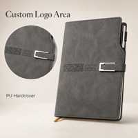 Coffret cadeau personnalisé carnet A5 et stylo, ensemble journal à couverture rigide en cuir PU pour l'image de marque d'entreprise
