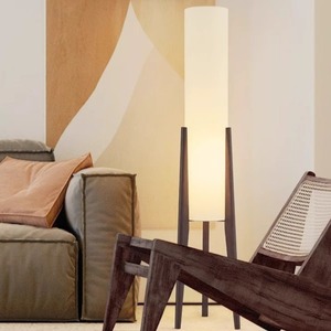 Lámpara de Pie de Diseño Zen con Luz LED, Color Madera Natural, Tricolor Nogal, para Sala de Estar, Dormitorio, Junto al Sofá - Product Image 1