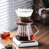 Ensemble de cafetière en verre avec filtre, pour café infusé à la main, ustensiles de café, pot filtrant domestique, séparateur thé-eau, design moderne
