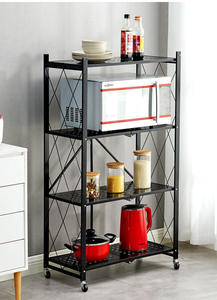 Hot Sale Kitchen Folding Storage Rack Featuring <strong>Steel</strong> Kitchen Shelves Storage Racks and Wheels <strong>Shelving</strong> <strong>Units</strong> for Goods - Product Image 2