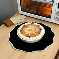 Set de table en tissu à bords contrastants avec texture semblable au lin, sets de table isolants thermiquement, sets de table ondulés antidérapants 280 g/m²