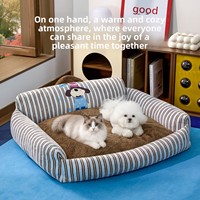 Canapé-lit pour chat et chien Nine Pets, coussin en mousse à mémoire de forme en flanelle amovible et lavable, chaud et apaisant pour l'automne et l'hiver, anti-anxiété, pour petits et moyens animaux