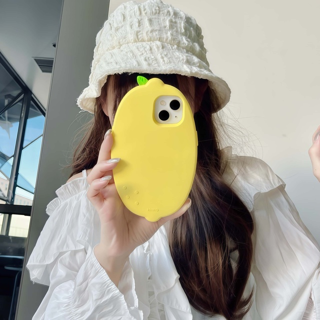Creative Sports Design Cartoon Lemon Fruit Soft Real Silicone Mobile Phone Cases for 15 14 13 12 Pro Max Shockproof