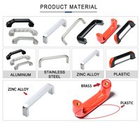 Manijas y Perillas de Plástico para Muebles, Manija de Nylon Negra en Forma de U para Barcos y Puertas, Duradera y Resistente, Personalizable