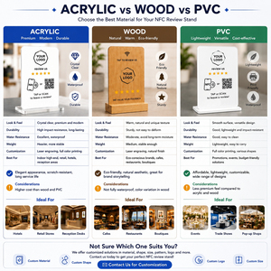 Supporto da Tavolo NFC Personalizzato per <span class=keywords><strong>YouTube</strong></span>, <span class=keywords><strong>Codice</strong></span> <span class=keywords><strong>QR</strong></span> in Acrilico, Stand per Recensioni Instagram in PVC, Social Media RFID NFC - Product Image 3