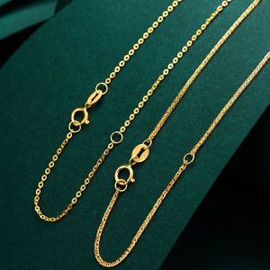 สร้อยคอทองคำแท้ 18K รุ่น Xinfly 750 AU ลายกากบาทโชแปง รูปทรงตัวโอ เรียบง่าย สำหรับผู้หญิง - Product Image 2