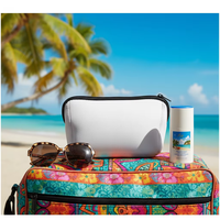 Sacs cosmétiques en néoprène blanc vierges pour sublimation, impression par transfert thermique DIY, sacs à maquillage pour cadeaux personnalisés