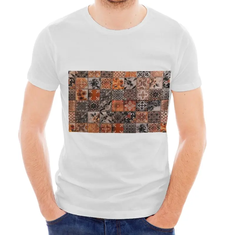 Hot Bohemian Stijl Hoge Kwaliteit Heren Patchwork 3d Geprint T-Shirt Om Custom Print Op Aanvraag Een Minimale Bestelling