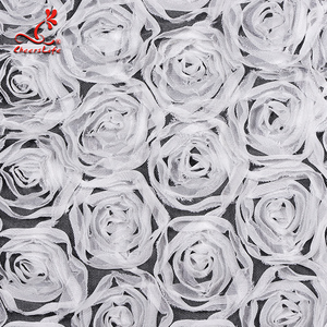 Cheerslife Guangdong poliéster 3D blanco tul francés gasa neto bordado tela de encaje para el vestido de boda - Product Image 3