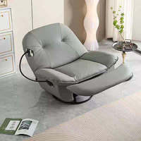 Fauteuil pivotant inclinable moderne en cuir PU, ergonomique, rembourré en éponge douce, pour la maison, l'hôtel, le bureau