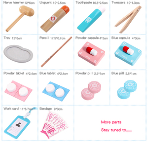 Trousse de <span class=keywords><strong>Docteur</strong></span> <span class=keywords><strong>en</strong></span> <span class=keywords><strong>Bois</strong></span> pour Enfants, Ensemble Médical Éducatif de Jeu d'Imitation avec Outils de Simulation Médicale, Sans BPA, Étui de Rangement Portable - Product Image 5