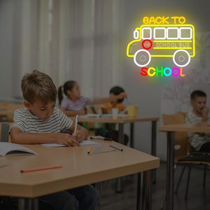 Letreros de regreso a clases, luces LED de neón regulables, alimentadas por USB, luz ambiental para escaparates, luz decorativa para escaparates, luz indicadora de calle, personalizadas - Product Image 5