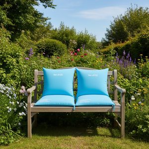 Cuscini per Panchina da Esterno Kingsize 26 X 26 Pollici Quadrati Blu Solido Resistenti all'Acqua Rimovibili Lavabili per Tutte le Stagioni in Poliestere - Product Image 2