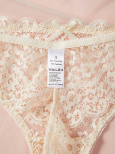 Culottes en dentelle florale pour femmes SXLH, dentelle fine, découpe, taille basse, transparentes, nœud <span class=keywords><strong>papillon</strong></span>, <span class=keywords><strong>string</strong></span> en nylon - Product Image 2