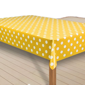 Nappe d'extérieur en PVC durable et lavable <span class=keywords><strong>Laro</strong></span>, motif géométrique, points jaunes, modèle G07, taille 100x220cm - Product Image 4