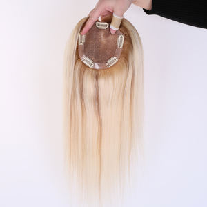 TopElles - Extensiones de Cabello Humano Remy Europeo Rubio Claro, Listas para Enviar, Base de Seda Completa 5x5 con Peine, para Salón - Product Image 6