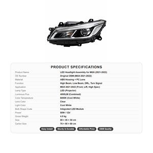 Ensemble de phares LED haut de gamme avec lentille de projecteur et feux de jour pour berline MG5 2021-<span class=keywords><strong>2022</strong></span> - Product Image 4