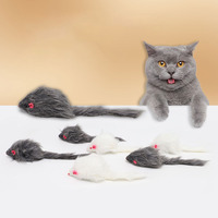 Jouet pour chat en peluche YH Pet YH202, souris, blanc et gris, contenant du sable, jouet interactif