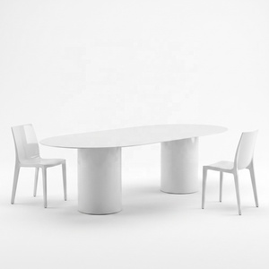 Mesa de Comedor Rectangular Moderna de Fibra de Vidrio, Mesa Larga Contemporánea para Hogar, Hotel, Villa, Escuela - Product Image 1