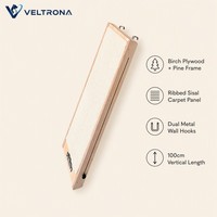 Griffoir mural pour chat en sisal avec rampe et cadre en bois, mobilier d'intérieur vertical pour grimper, vente en gros