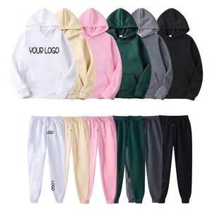 Pantaloni della tuta economici e Set di <span class=keywords><strong>abbigliamento</strong></span> con cappuccio produttori di felpe invernali in bianco logo <span class=keywords><strong>personalizzato</strong></span> ricamano semplici felpe da uomo Unisex - Product Image 2