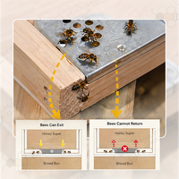 Couverture intérieure de ruche Langstroth en bois de sapin avec 4 échappements métalliques pour abeilles, 30 mm de trous de ventilation, conception unidirectionnelle
