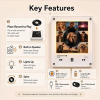 Nouveauté : Aimant de réfrigérateur personnalisé avec photo et musique, lecteur de musique NFC à disque rotatif et éclairage, disques remplaçables, boîte à musique NFC, lecteur de musique NFC