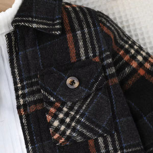 เสื้อผ้า<span class=keywords><strong>เด็ก</strong></span> เสื้อโค้ทกันหนาวลายตารางหมากรุกสำหรับเด็กผู้ชาย ผ้าขนสัตว์ผสมใยสังเคราะห์ บุด้วยขนเป็ด สำหรับ<span class=keywords><strong>เด็ก</strong></span>อายุ 4-7 ปี ระบายอากาศได้ดี - Product Image 4