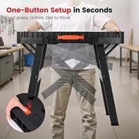 Banc de travail pliable avec pinces et rangement - Table à outils portable robuste pour le travail du bois/atelier - Conception à ouverture rapide