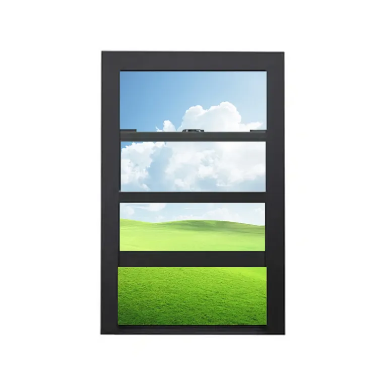 Double glass aluminum window sliding single/double hanging windows can be customized