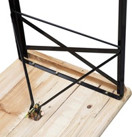 WEKIS Banc pliant en bois et fer de qualité supérieure, ensemble de table à bière pliable, banc de pique-nique, table à manger