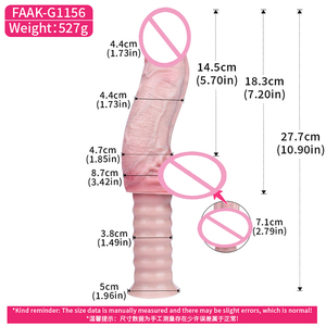 FAAK Dildo de silicona de doble capa realista con ventosa y mango de rosca, juguete sexual largo y grueso para mujeres y hombres, tapón anal OEM ODM - Product Image 2
