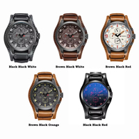 Montre de luxe en cuir, chronographe sport, mouvement à quartz Hangzhou, cadran en verre, affichage à aiguilles, personnalisable OEM pour banquet