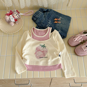 Girls Autumn Cartoon Print T-Shirt Cotton Knitted Long Sleeve Base Layer Top For Kids - Product Image 2